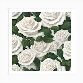 White Roses 6 Art Print