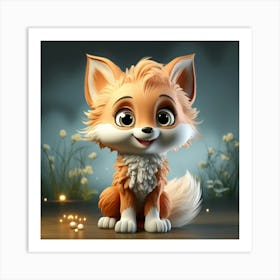 Cute Fox 120 Art Print