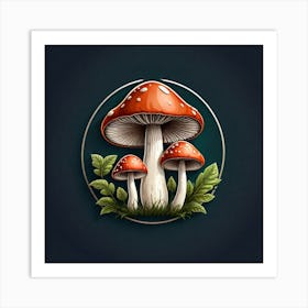 Mushroom Logo Design Art Print