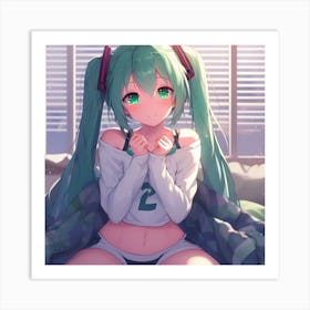 cute cozy Miku Art Print