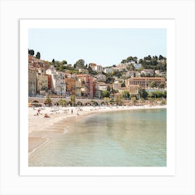 French Riviera Beach Square Art Print