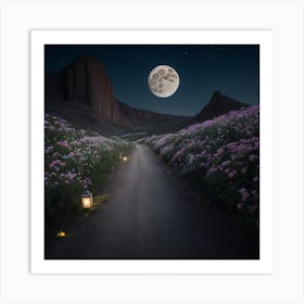 Full Moon In The Desert Art Print