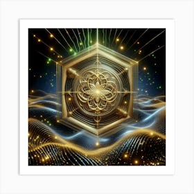 Golden Hexagram Art Print