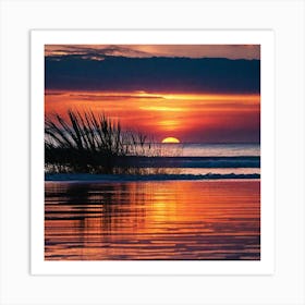 Sunset On The Beach 246 Art Print