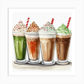 Christmas Drinks Art Print