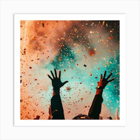 Confetti In The Air Holi Festival India Art Print