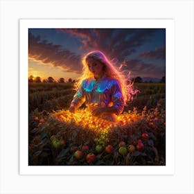 Girl In A Field 1 Art Print