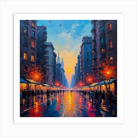 Sunset In The City Art Print