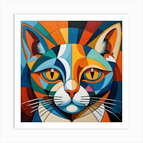 Abstract Cat Painting Art Print