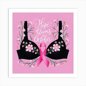 Women Breast Cancer Awareness background in Pink Ribbon international symbol for month October clipart and poster clipart and wall art 28 Art Print