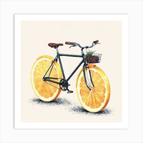 Orange Bicycle 9 Art Print