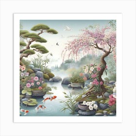 Koi Pond Art Print