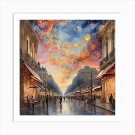 Paris At Night.3 Art Print