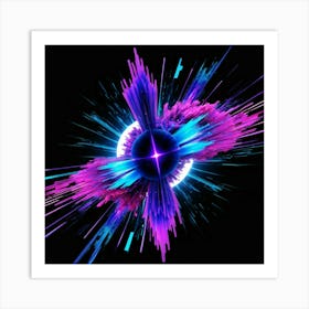 Plasma Explosion Glitch Art 16 Art Print