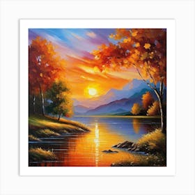 Sunset By The River 24 Art Print