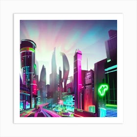 sci-fi sign, cyberpunk, vaporwave, vaporwave art, Arizona drink, sign 1 Art Print