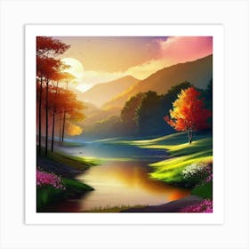 Landscape Painting 110 Art Print