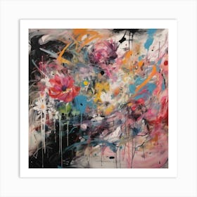 Flower Graffiti Abstract Paint Chaos Color Burst 7 Art Print