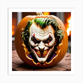 Joker Pumpkin Carving 4 Art Print