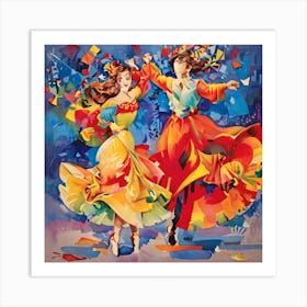 Two Women Dancing Art Print