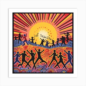 People Dancing In The Sun Art Print