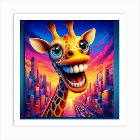 Cartoon Giraffe Art Print