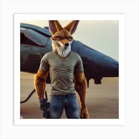 Air force t shirt jackal dog Art Print