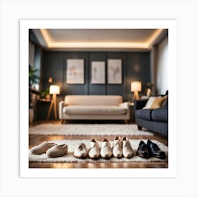 Shoes In A Living Room Art Print