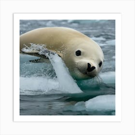 Seal On Ice Art Print