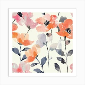 Watercolor Flowers 2 Art Print