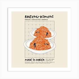 Baechu Kimchi Square Art Print