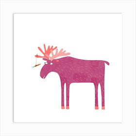 Daft Moose or Elk Art Print