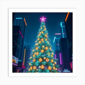 Christmas Tree In The City 2 Art Print