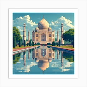 Taj Mahal In Agra Art Print