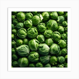 Frame Created From Brussels Sprouts On Edges And Nothing In Middle Trending On Artstation Sharp Fo (3) Art Print