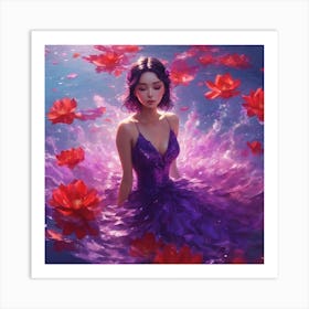 Lotus Flower Girl Art Print