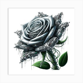 Robot Rose Art Print