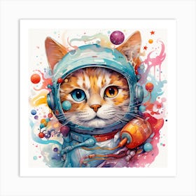 Astronaut Cat 2 Art Print