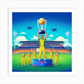 Australian Cricket Team Holding The Trophy Art Print