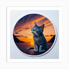 Cat Colored Sky (64) Art Print