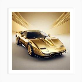 Gold Ferrari 1 Art Print