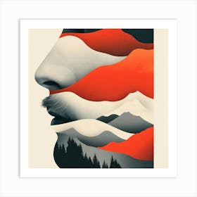 Man'S Face 4 Art Print