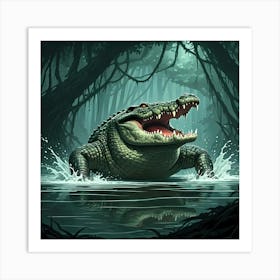 Fierce Crocodile Art Print