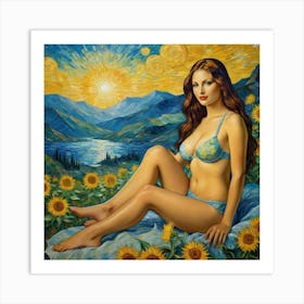 Sunflower Girl sg Art Print