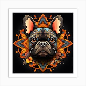 Frenchie Mandala Art By Csaba Fikker 016 Art Print