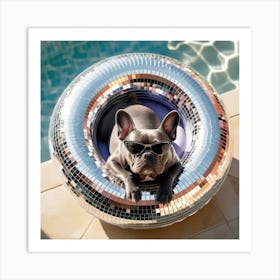 Disco Ball Dog 1 Art Print