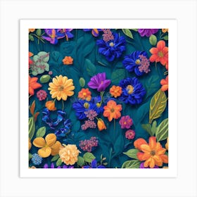 Seamless Floral Pattern 4 Art Print