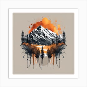 Mountains And Trees Art Print