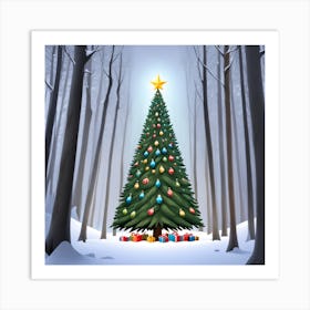 Christmas Tree In The Forest 69 Art Print