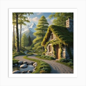 Cottage In The Woods 3 Art Print